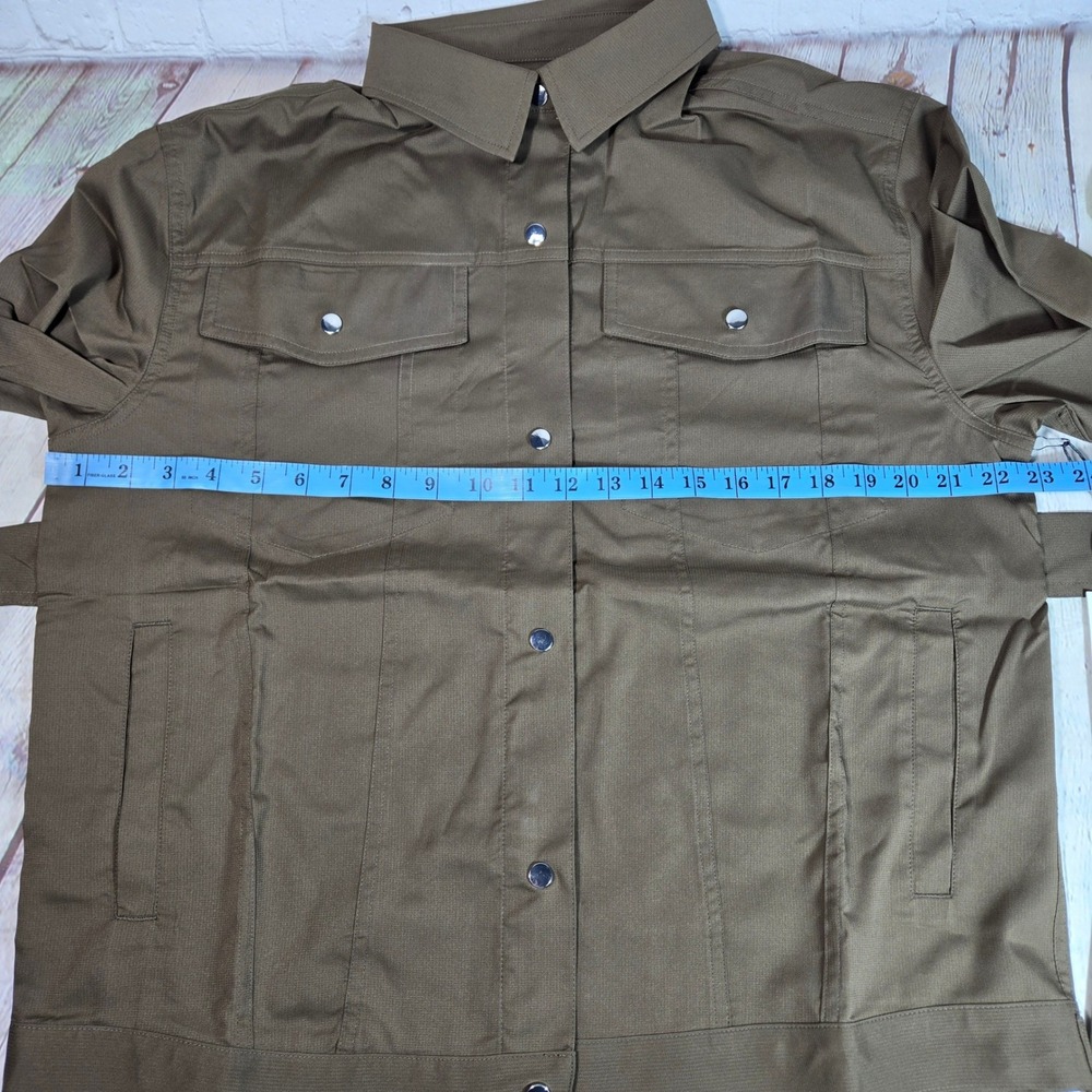 Girlfriend Collective Belted Wendy Tie Shirt Shacket Brown Windbreaker Small NWT - Picture 7 of 9